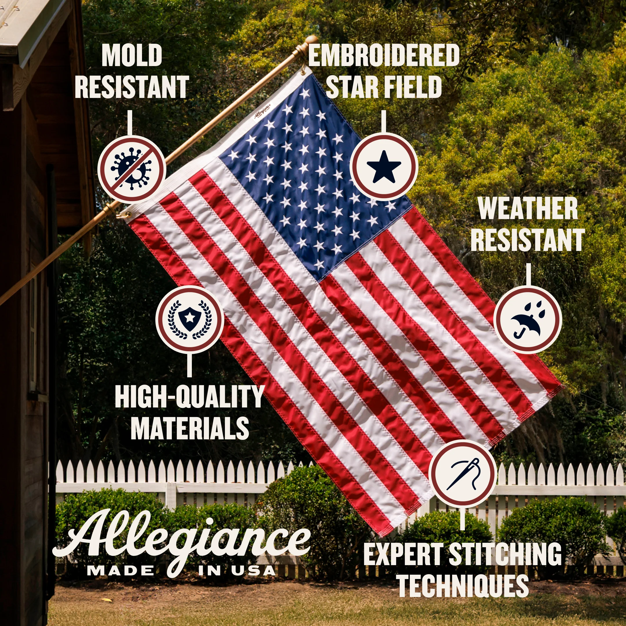 3' x 5' American Flag Set - Image 4